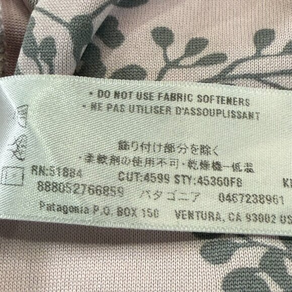 Patagonia Women’s Performance Baselayer Crew Shirt Size S – Pink & Green Leaf - Picture 6 of 8